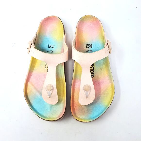 Birkenstock Gizeh Vegan Light Rose BirkiBuc Thong Sandals Size 39 US 8-8.5 - Picture 2 of 11